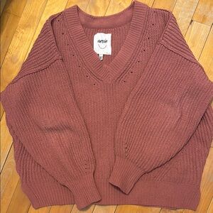 Aerie v neck chenille sweater